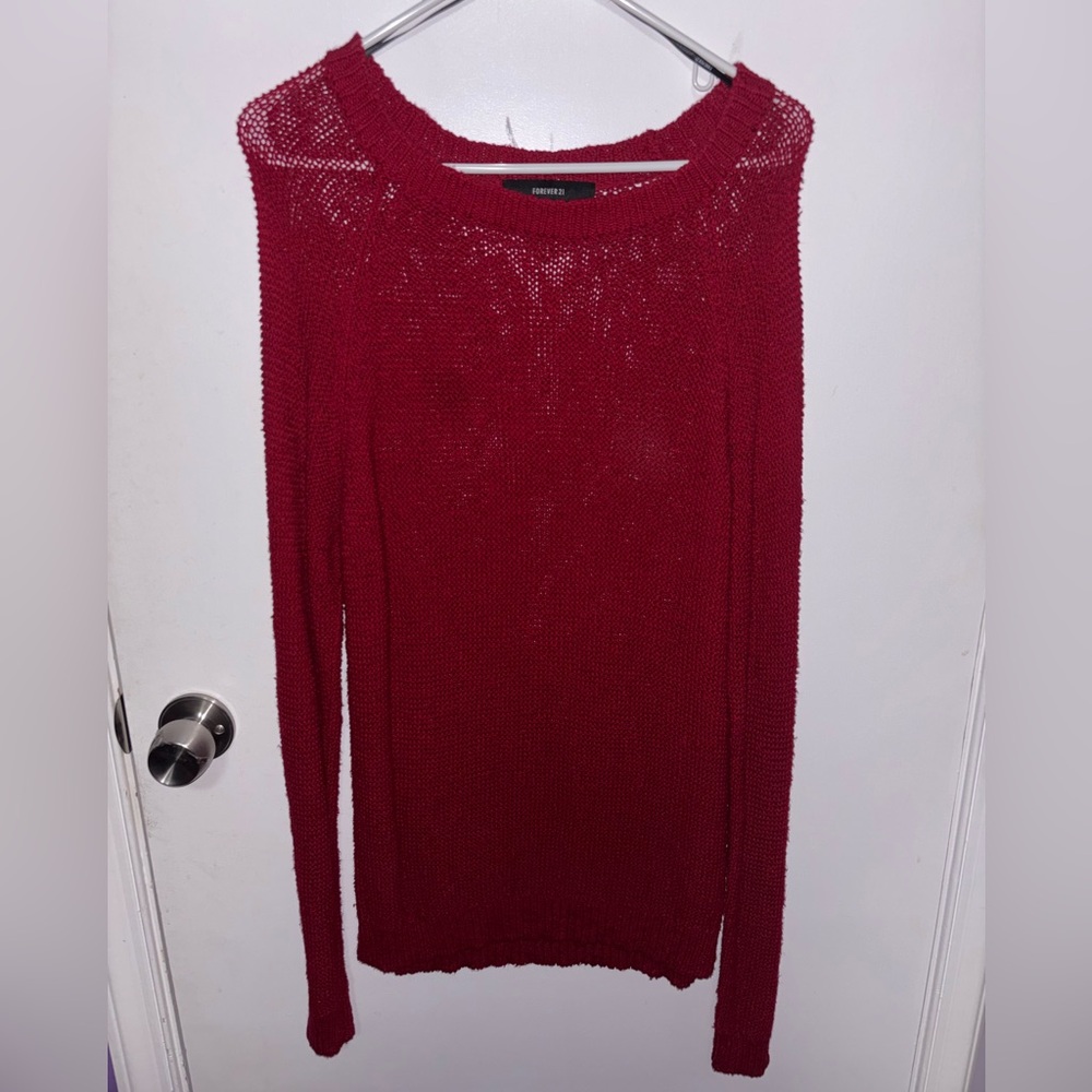 Forever 21 Vibrant Red Knit Top